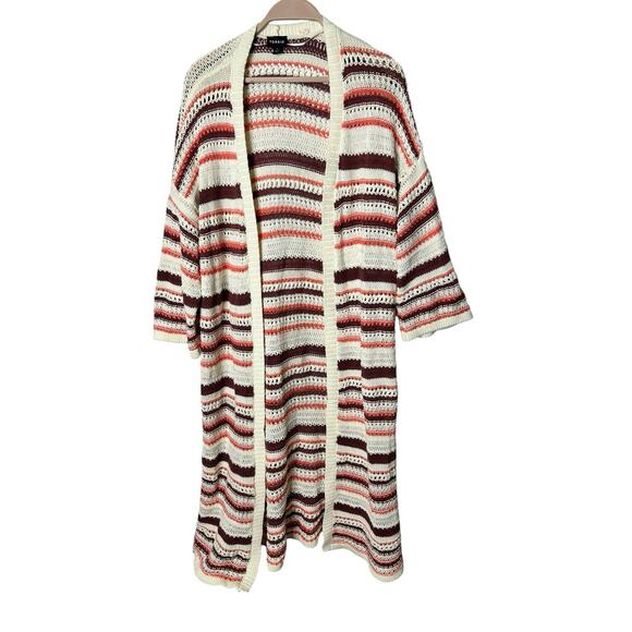 Torrid Kimono Cotton Striped 3/4 Sleeve Cardigan Multi 1X 1 14/16 - Picture 1 of 3